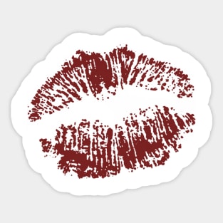 Kiss Smooch Lips Burgundy Sticker